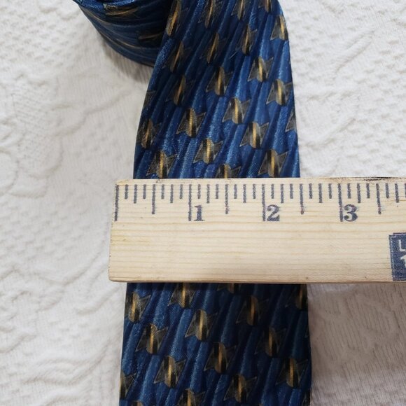 Christian Dior Tie Jeune Homme Mens Designer Blue Abstract  3 X 50 Skinny - Picture 7 of 7